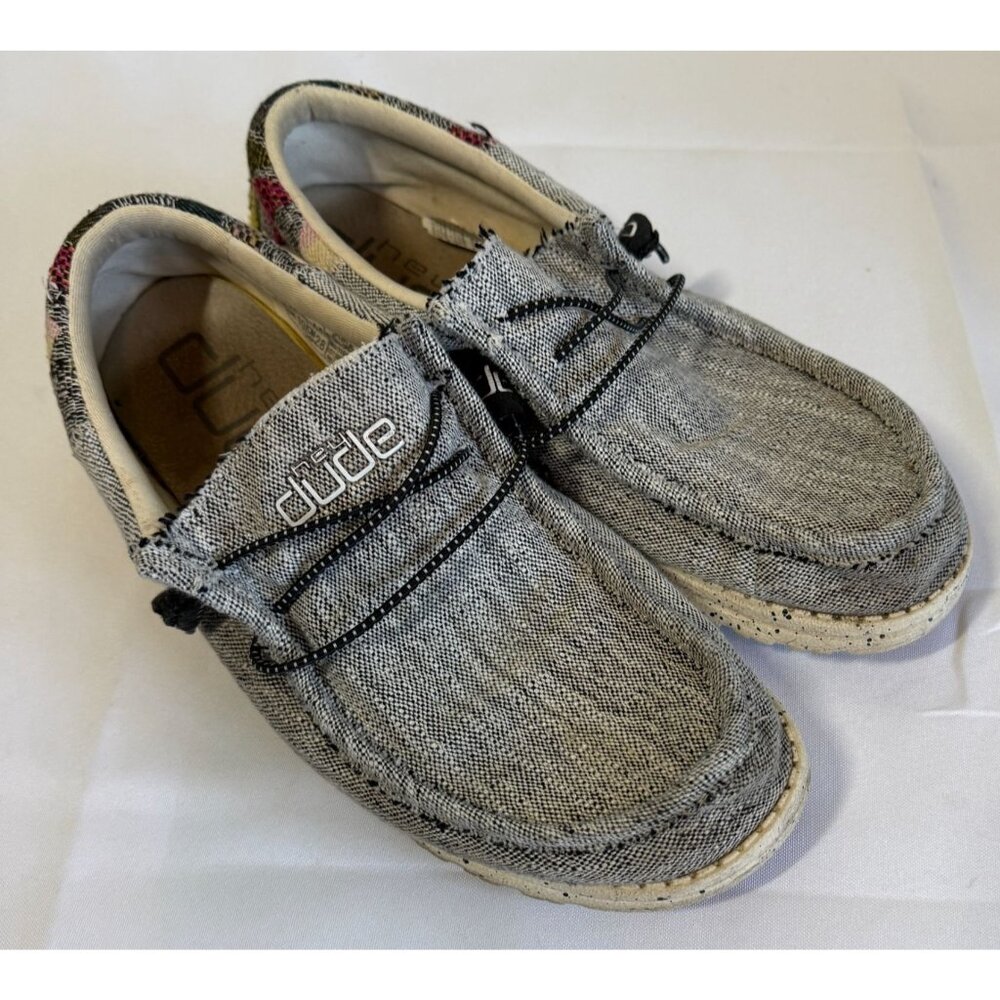 Hey Dude Wally Funk Casual Shoes Ento Gray Mens 11 Aztec Stretch Comfort Loafer - Picture 4 of 9
